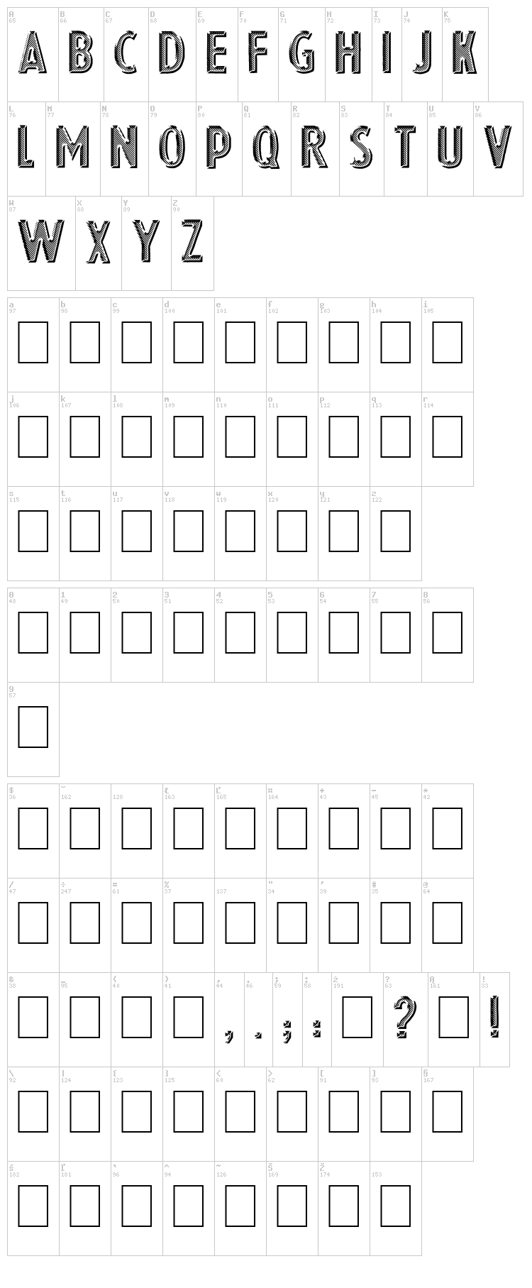 Eshop Advert font map